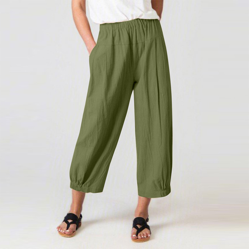 AHLSENTOP Neunte Hose mit hoher Taille und weitem Bein für Damen