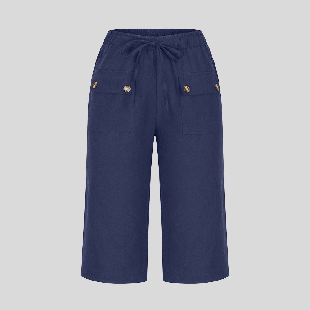 AHLSENTOP™ Lockere Sommerhose für Damen mit Kordelzug aus Baumwolle und Leinen