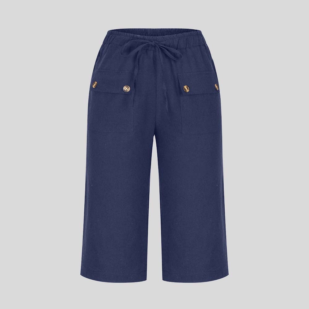 AHLSENTOP™ Lockere Sommerhose für Damen mit Kordelzug aus Baumwolle und Leinen