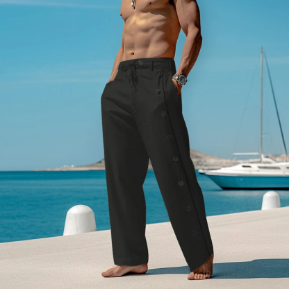 AHLSENTOP Strandhose aus Leinen mit Schnürung für Herren
