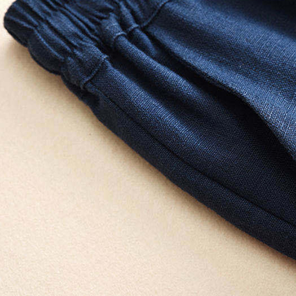 Ahlsentop™ Lässige, lockere Damenhose mit weitem Bein aus atmungsaktiver Baumwolle und Leinen