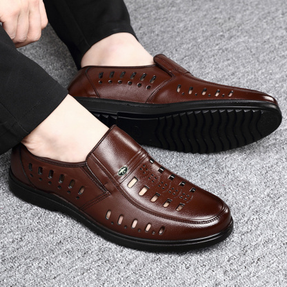 Ahlsentop Sommer-Slip-on-Hohllederschuhe für Herren