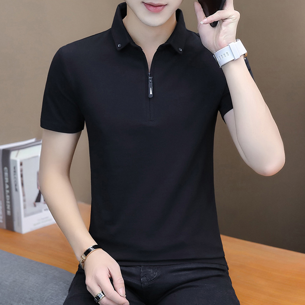 Ahlsentop™ Slim-Fit-Poloshirt für Herren mit Reverskragen und Reißverschluss