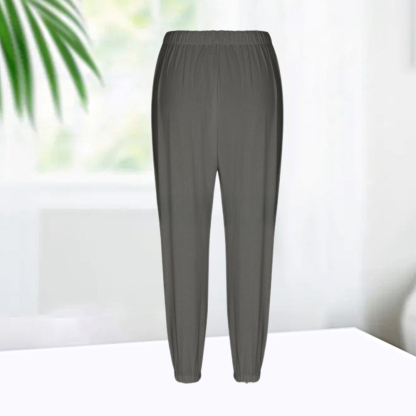 AHLSENTOP™ Geknöpfte Damenhose mit weitem Bein aus Baumwolle und Leinen