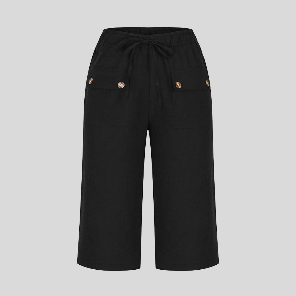 AHLSENTOP™ Lockere Sommerhose für Damen mit Kordelzug aus Baumwolle und Leinen
