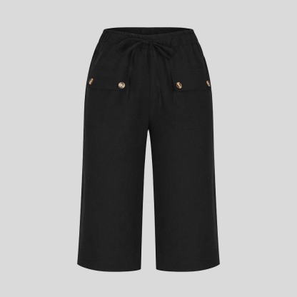 AHLSENTOP™ Lockere Sommerhose für Damen mit Kordelzug aus Baumwolle und Leinen