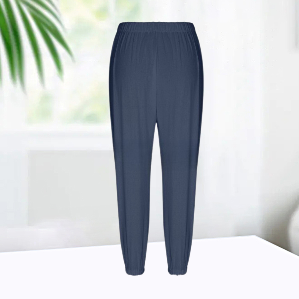 AHLSENTOP™ Geknöpfte Damenhose mit weitem Bein aus Baumwolle und Leinen