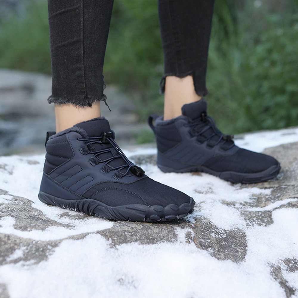 Ahlsentop Neue Outdoor-Fünf-Finger-Schneestiefel, rutschfeste Fleece-Baumwollschuhe