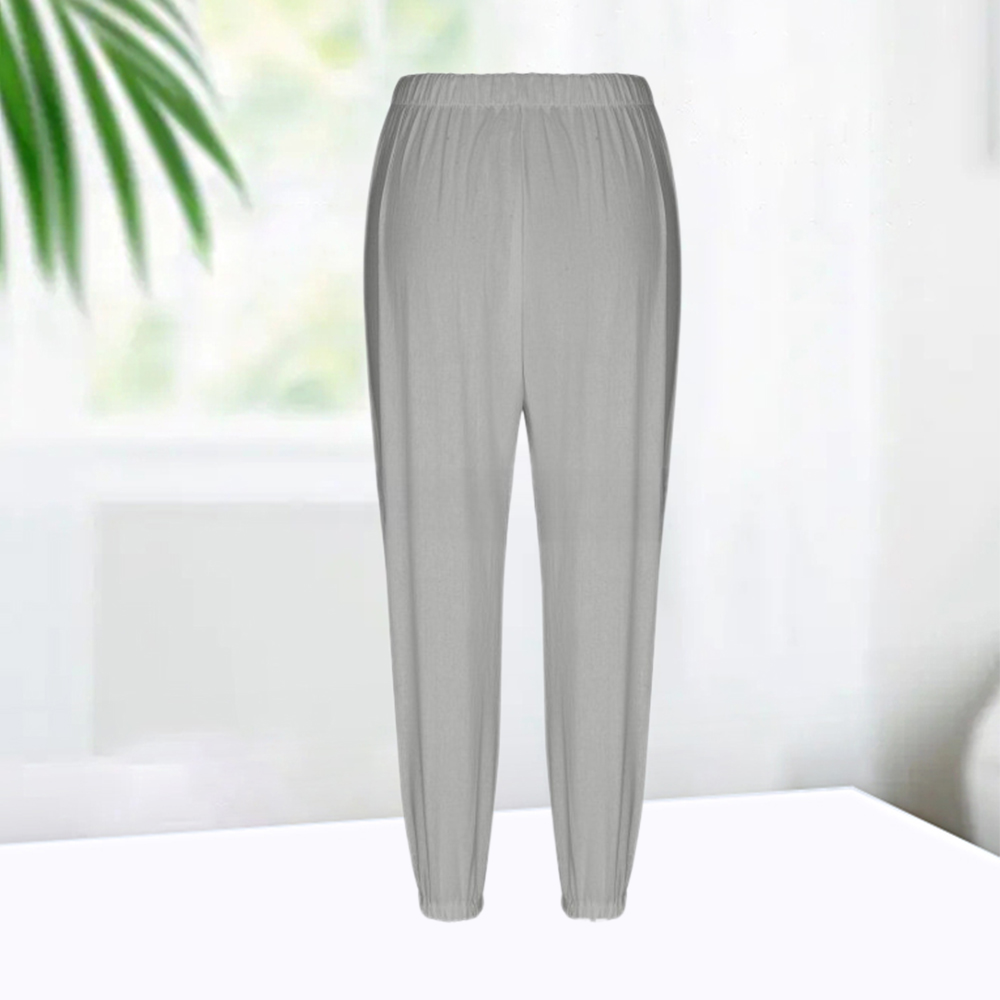 AHLSENTOP™ Geknöpfte Damenhose mit weitem Bein aus Baumwolle und Leinen