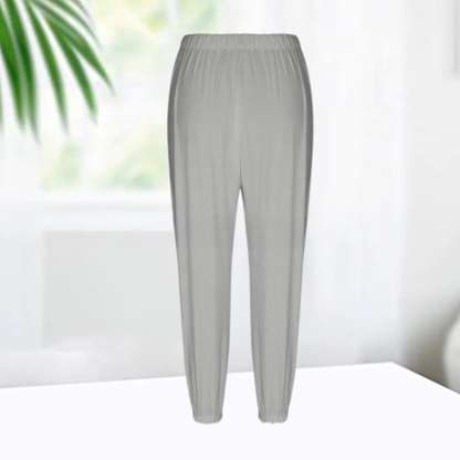 AHLSENTOP™ Geknöpfte Damenhose mit weitem Bein aus Baumwolle und Leinen