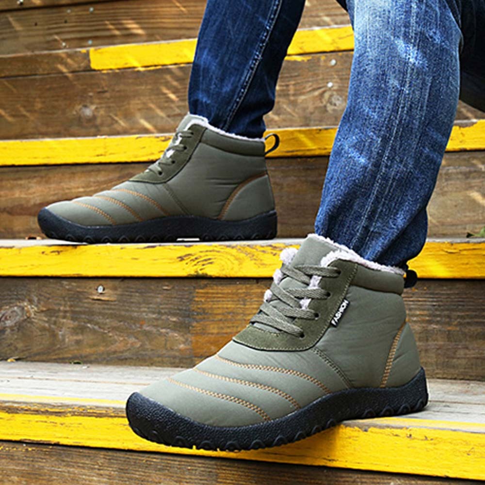 Ahlswetop Schnür-High-Top-wasserdichte Outdoor-Sport-Schneestiefel für Herren und Damen
