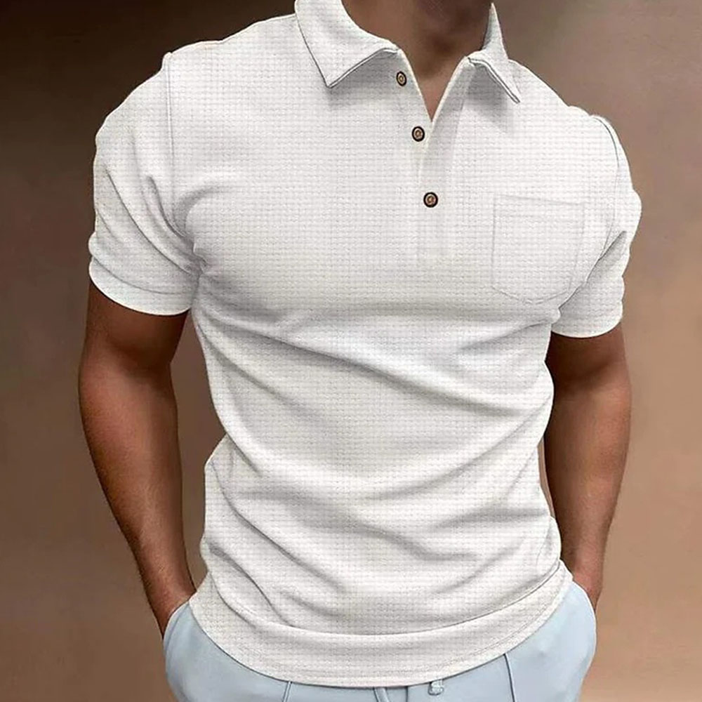 AHLSENTOP™ Kurzarm-Poloshirt für Herren mit Waffelmuster