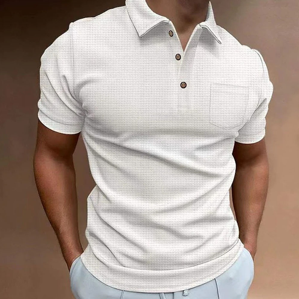 AHLSENTOP™ Kurzarm-Poloshirt für Herren mit Waffelmuster