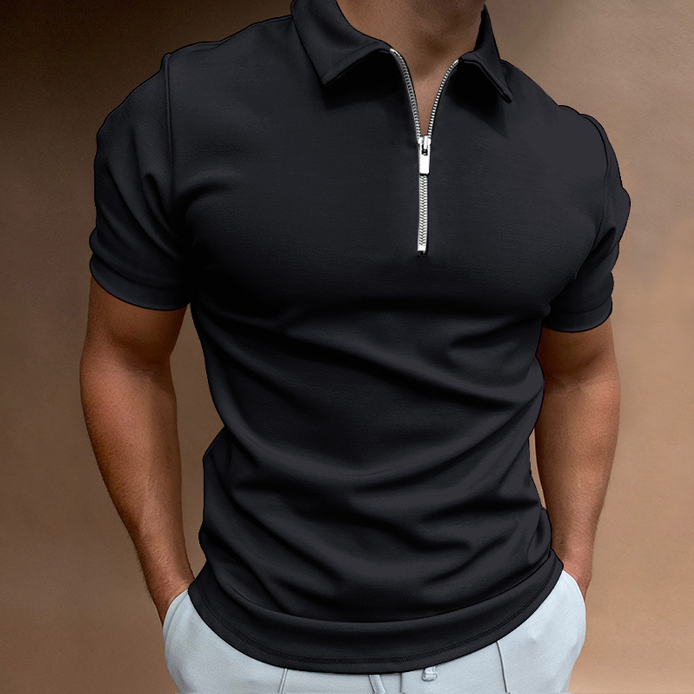 AHLSENTOP™ Sommer-Herren-Poloshirt, einfarbig, kurzärmeliges Revers-T-Shirt