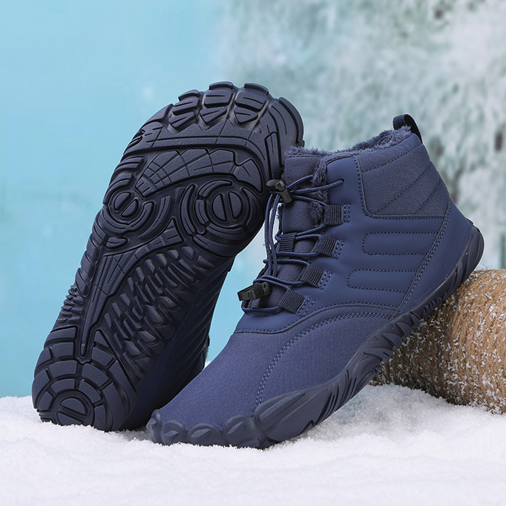Ahlsentop Neue Outdoor-Fünf-Finger-Schneestiefel, rutschfeste Fleece-Baumwollschuhe