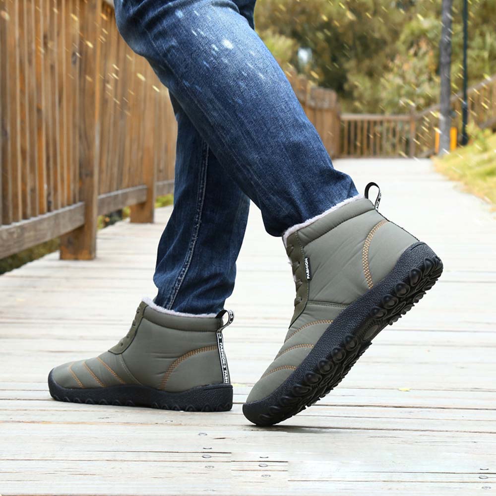 Ahlswetop Schnür-High-Top-wasserdichte Outdoor-Sport-Schneestiefel für Herren und Damen