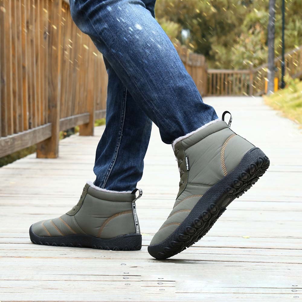 Ahlswetop Schnür-High-Top-wasserdichte Outdoor-Sport-Schneestiefel für Herren und Damen