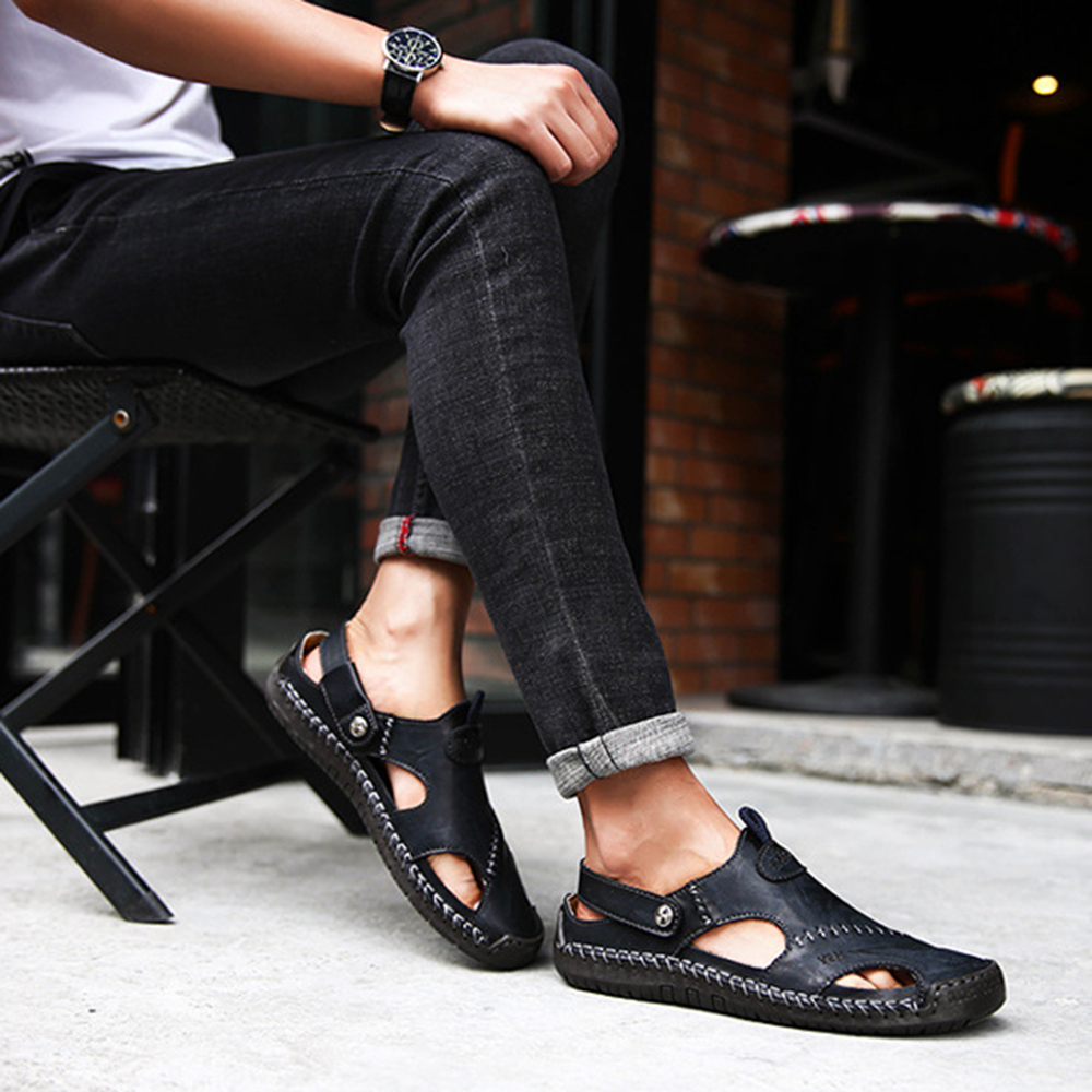 Ahlsentop Neue atmungsaktive Mehrzweck-Ledersandalen für Herren