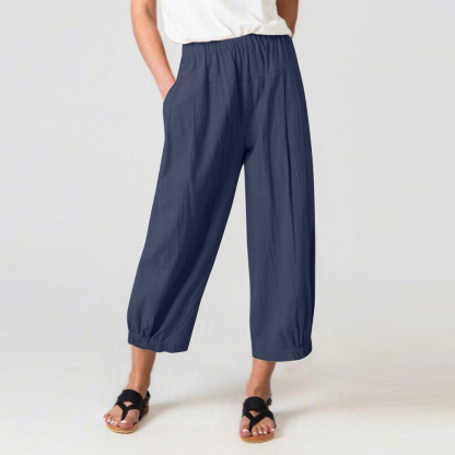 AHLSENTOP Neunte Hose mit hoher Taille und weitem Bein für Damen
