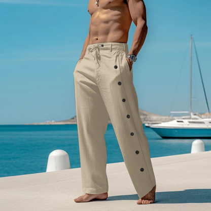 AHLSENTOP Strandhose aus Leinen mit Schnürung für Herren