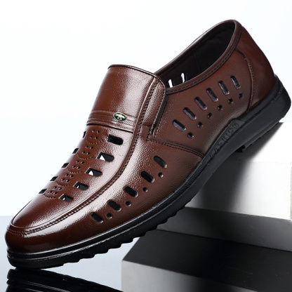 Ahlsentop Sommer-Slip-on-Hohllederschuhe für Herren