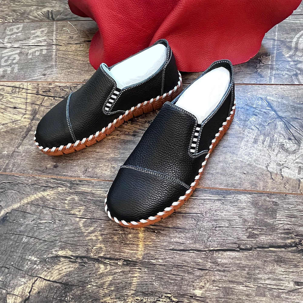 Ahlsentop Handgefertigte Herren-Slipper aus Leder