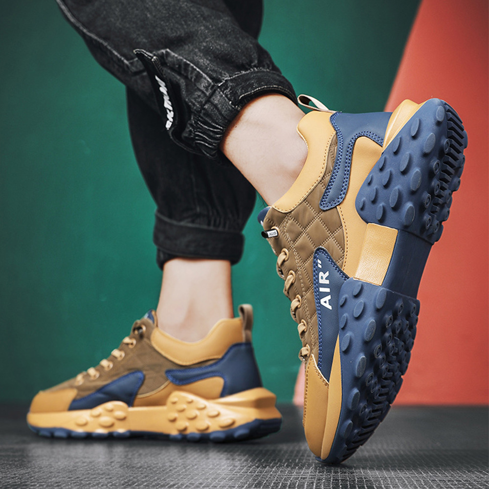 AHLSENTOP Farbblock-Sneaker für Herren mit dicker Sohle