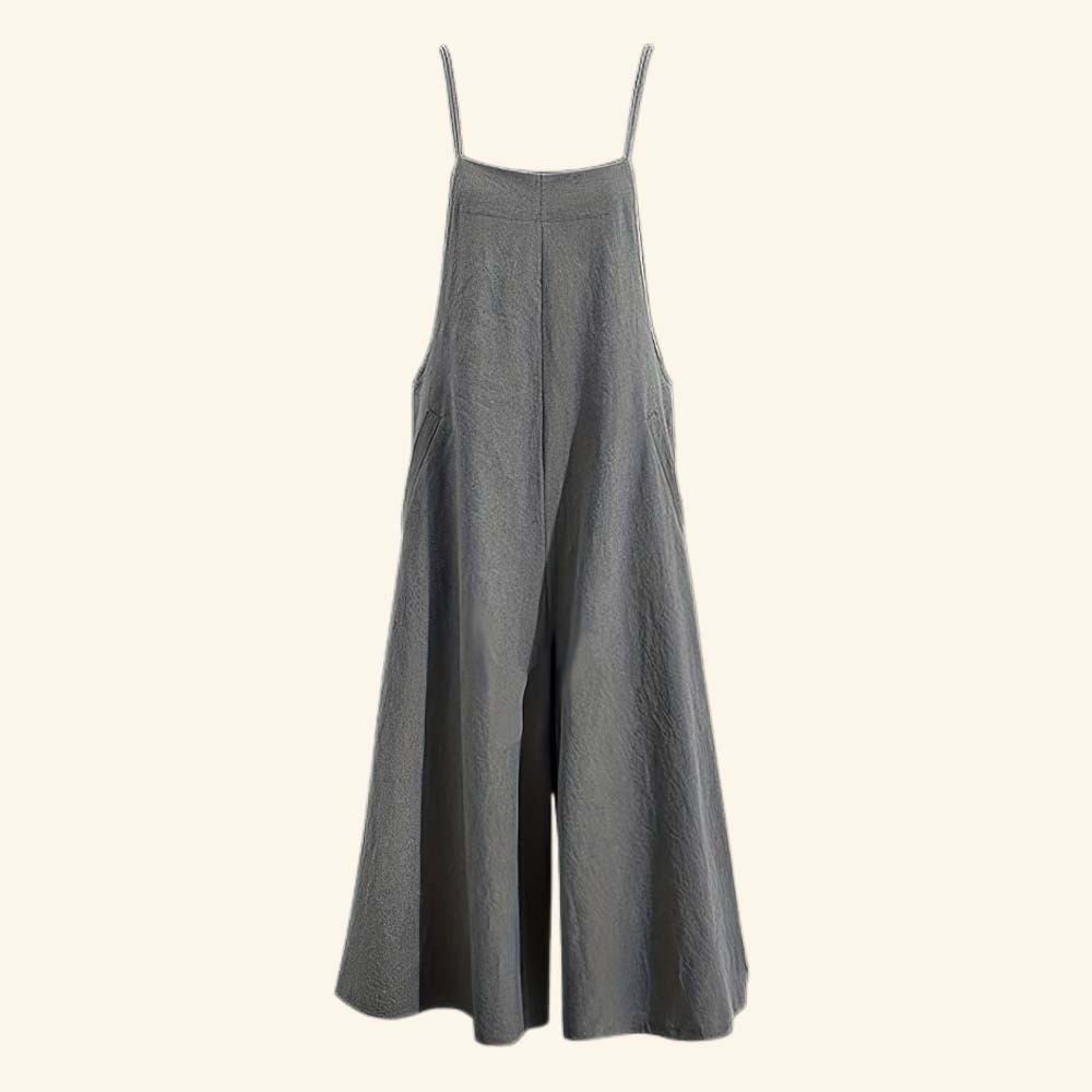 AHLSENTOP™ Damen-Jumpsuit mit hoher Taille ärmellos und weitem Bein