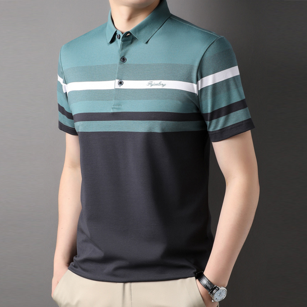 Ahlsentop™ Neues Jugend-Poloshirt mit gestreiftem Revers für Herren