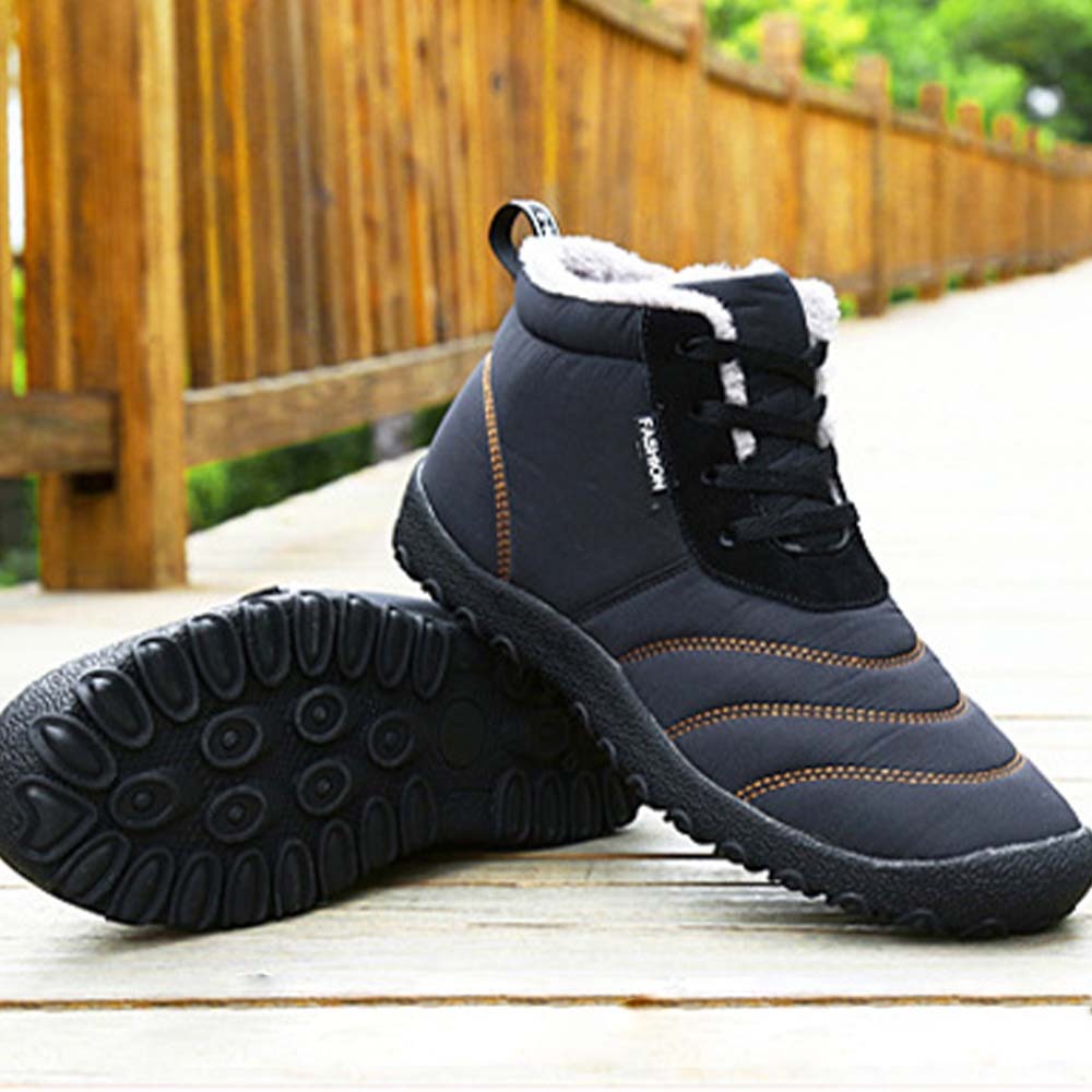 Ahlswetop Schnür-High-Top-wasserdichte Outdoor-Sport-Schneestiefel für Herren und Damen
