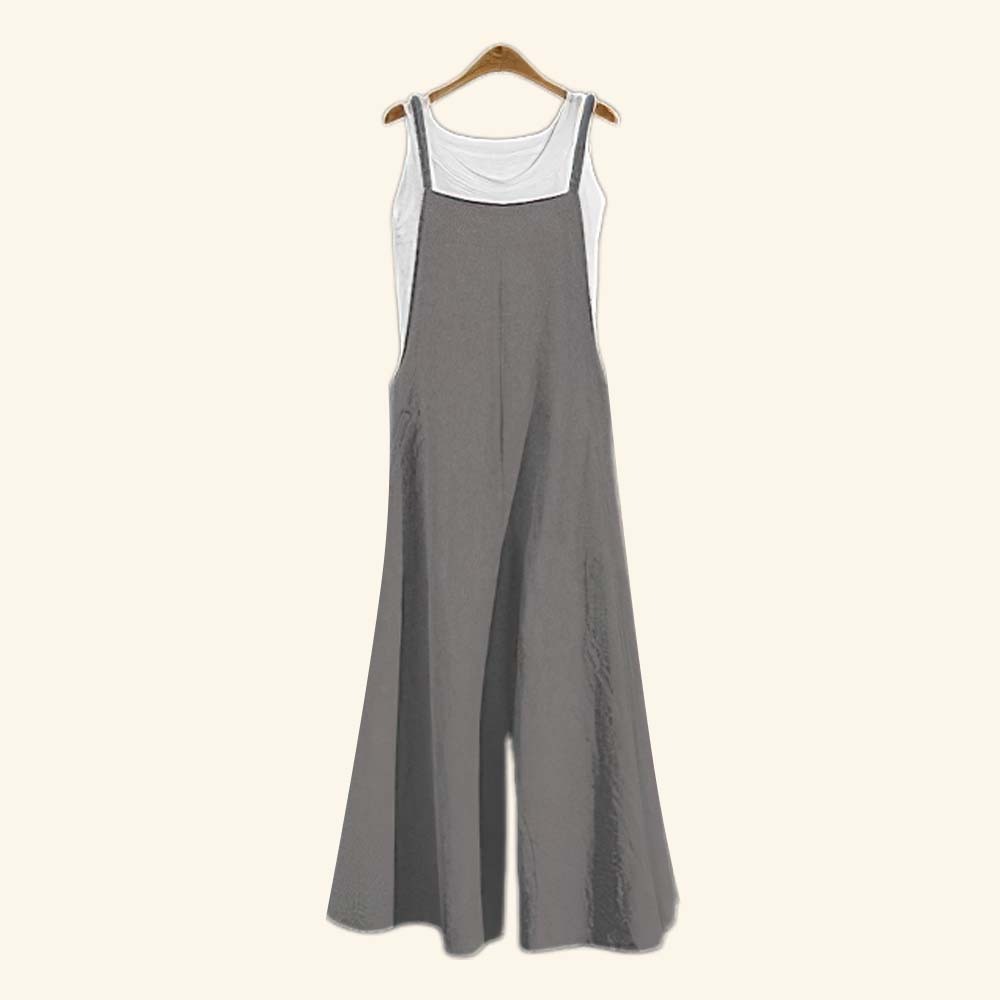 AHLSENTOP™ Damen-Jumpsuit mit hoher Taille ärmellos und weitem Bein