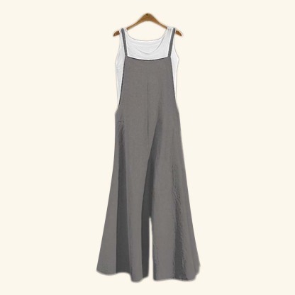 AHLSENTOP™ Damen-Jumpsuit mit hoher Taille ärmellos und weitem Bein