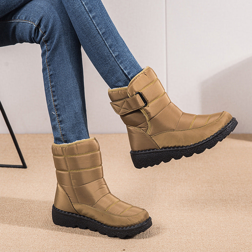 Ahlsentop Wasserdichte Damen-Schneestiefel mit Klettverschluss
