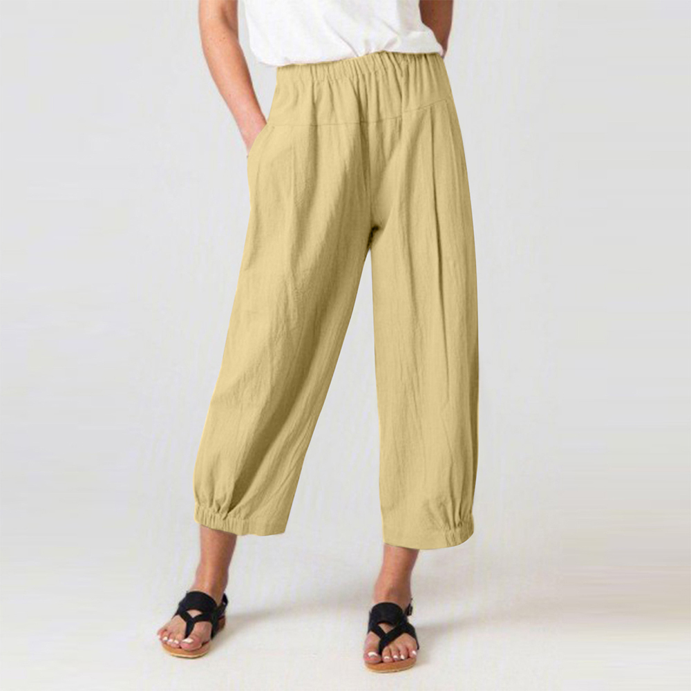 AHLSENTOP Neunte Hose mit hoher Taille und weitem Bein für Damen
