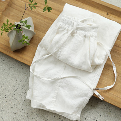AHLSENTOP Lässige neunte Sommerhose aus Baumwolle und Leinen für Damen