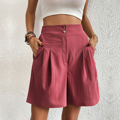 AHLSENTOP Neue Damenshorts mit hoher Taille und weitem Bein