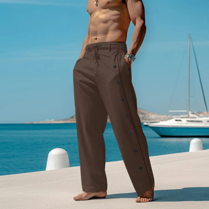 AHLSENTOP Strandhose aus Leinen mit Schnürung für Herren