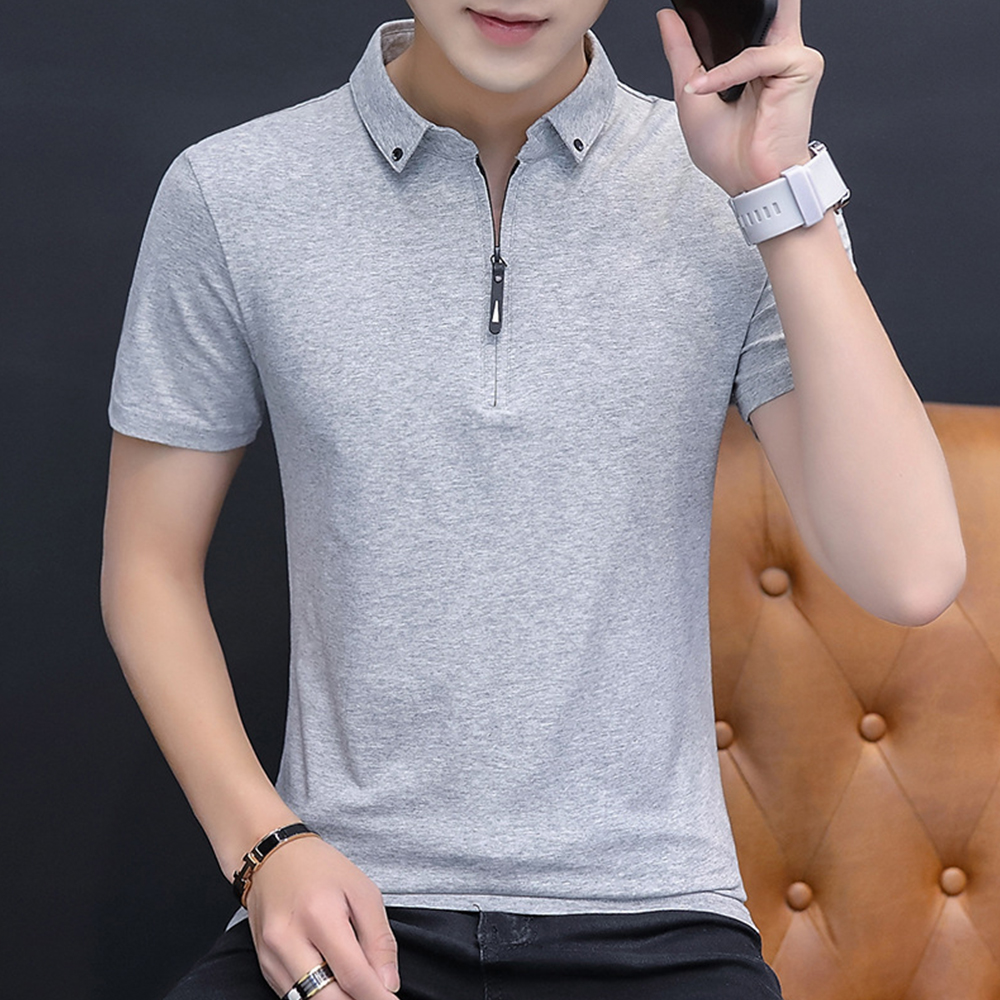 Ahlsentop™ Slim-Fit-Poloshirt für Herren mit Reverskragen und Reißverschluss