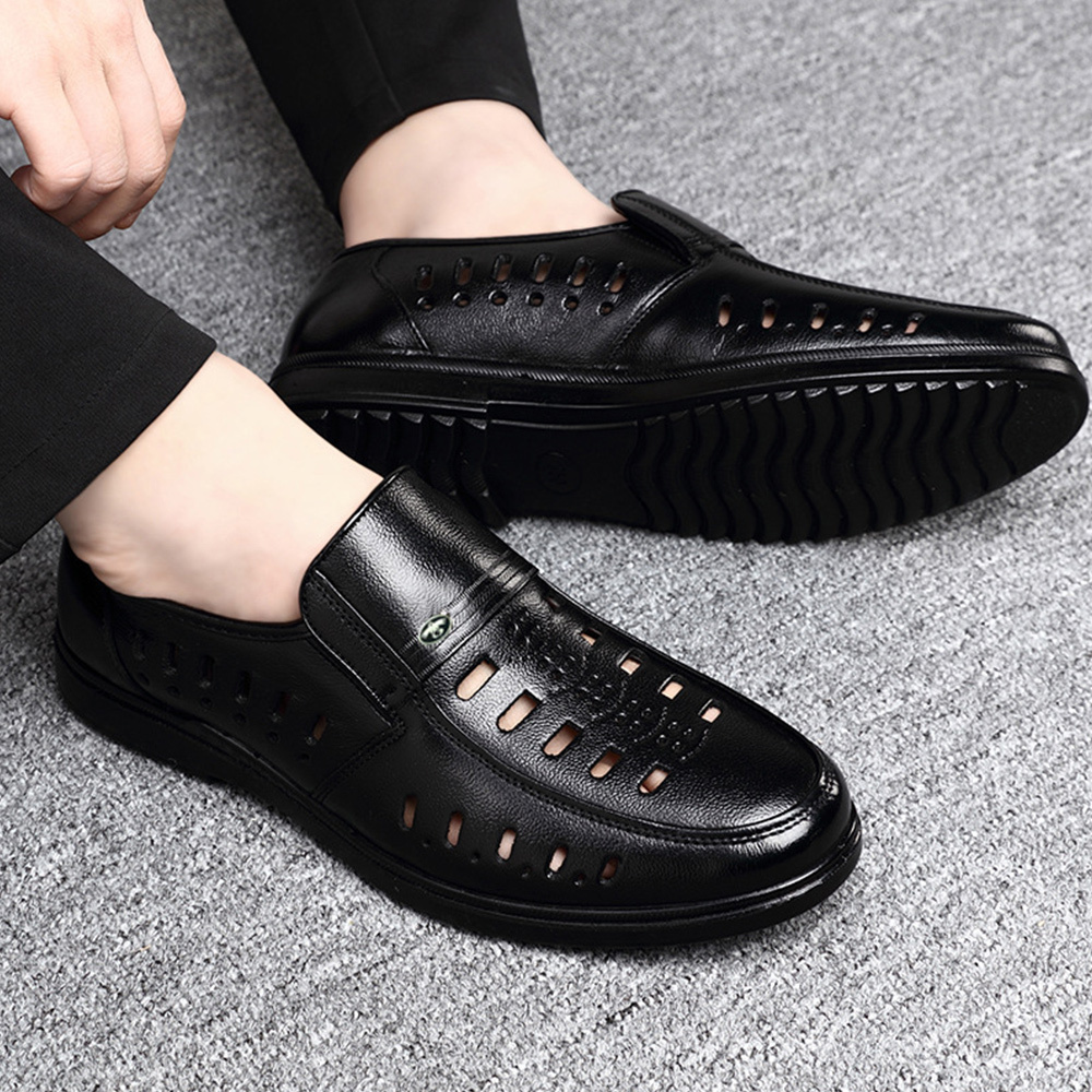 Ahlsentop Sommer-Slip-on-Hohllederschuhe für Herren