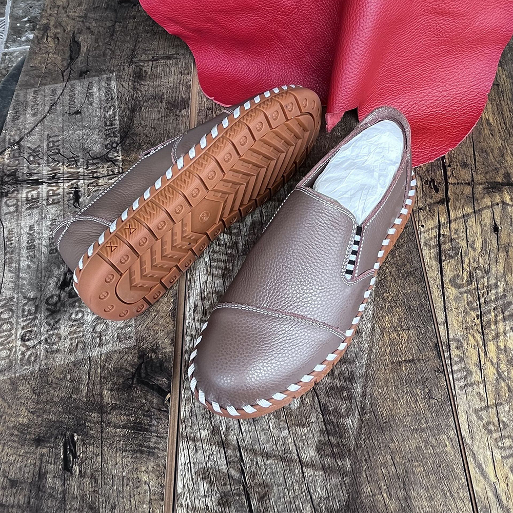 Ahlsentop Handgefertigte Herren-Slipper aus Leder