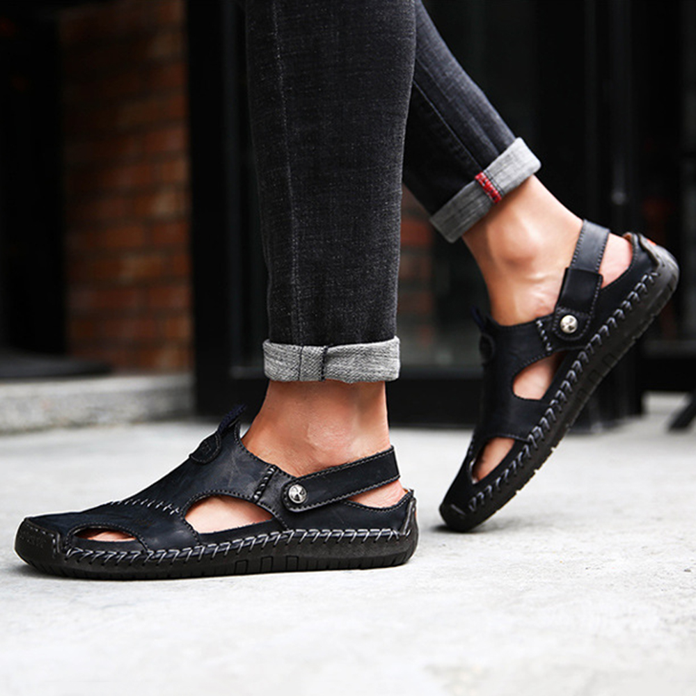 Ahlsentop Neue atmungsaktive Mehrzweck-Ledersandalen für Herren