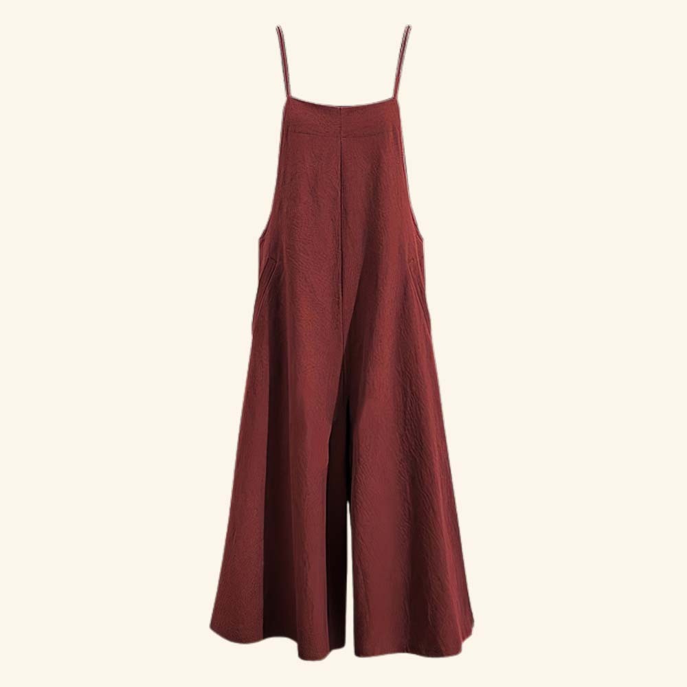 AHLSENTOP™ Damen-Jumpsuit mit hoher Taille ärmellos und weitem Bein