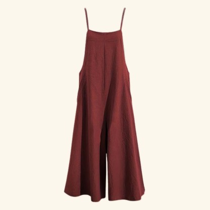 AHLSENTOP™ Damen-Jumpsuit mit hoher Taille ärmellos und weitem Bein