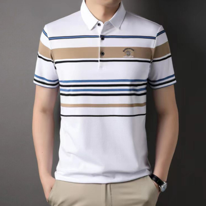 Ahlsentop™ Neues Jugend-Poloshirt mit gestreiftem Revers für Herren