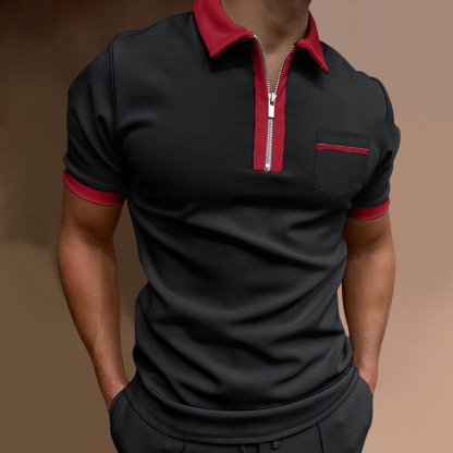 AHLSENTOP Neues, einfarbiges, lässiges Kurzarm-POLO-Shirt für Herren