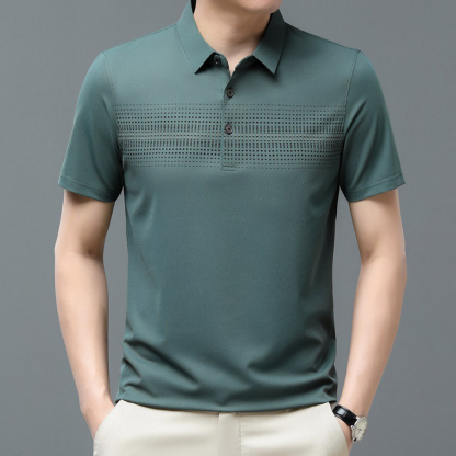 Ahlsentop™ Herren-Kurzarm-T-Shirt aus Eisseide, Herren-Revers-Poloshirt