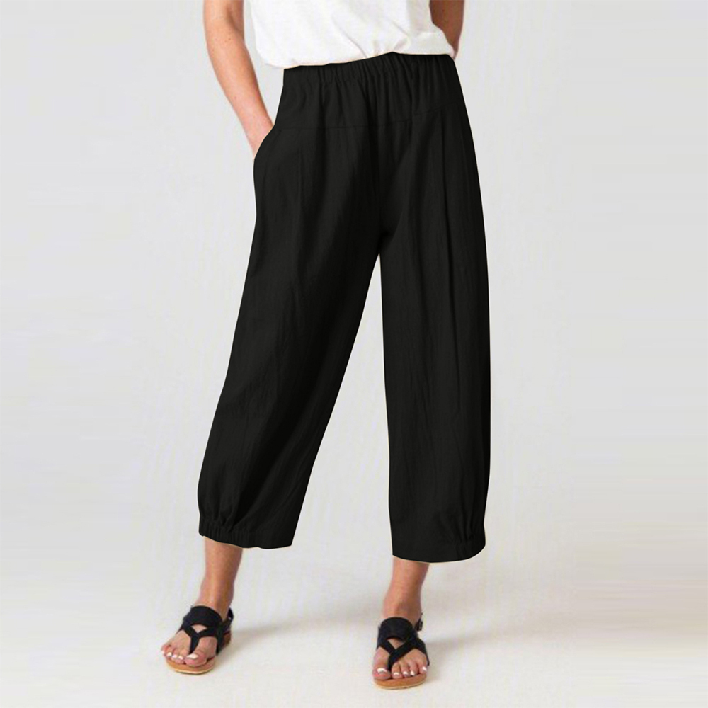 AHLSENTOP Neunte Hose mit hoher Taille und weitem Bein für Damen