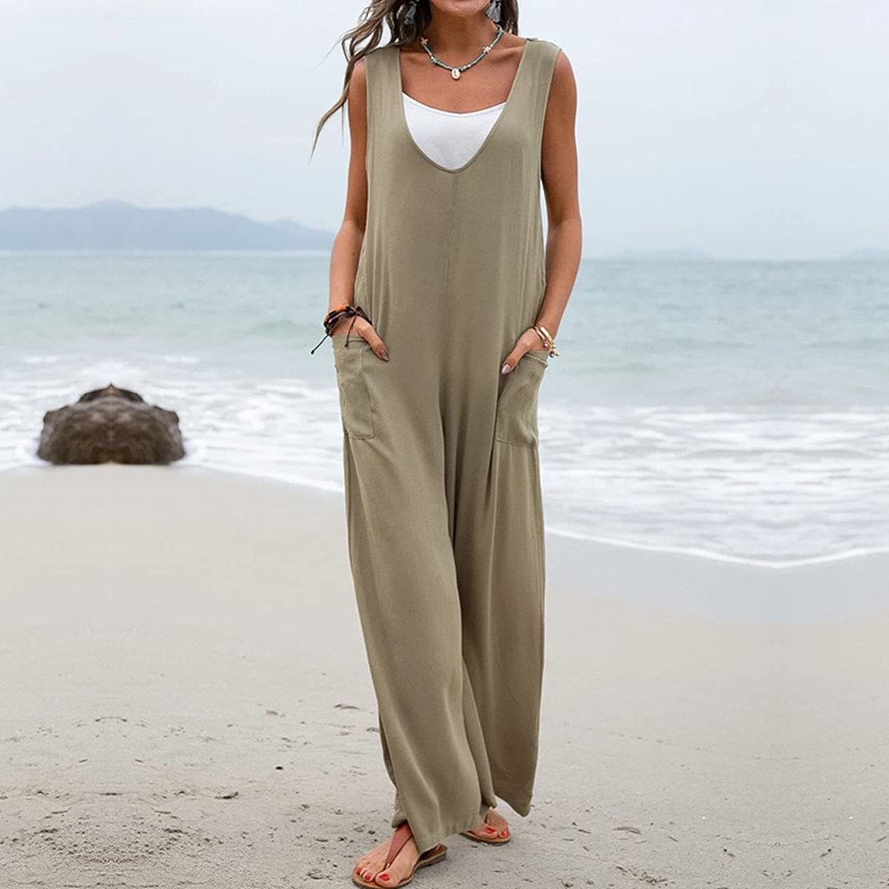 AHLSENTOP™ Ärmelloser, lockerer Sommer-Overall für Damen