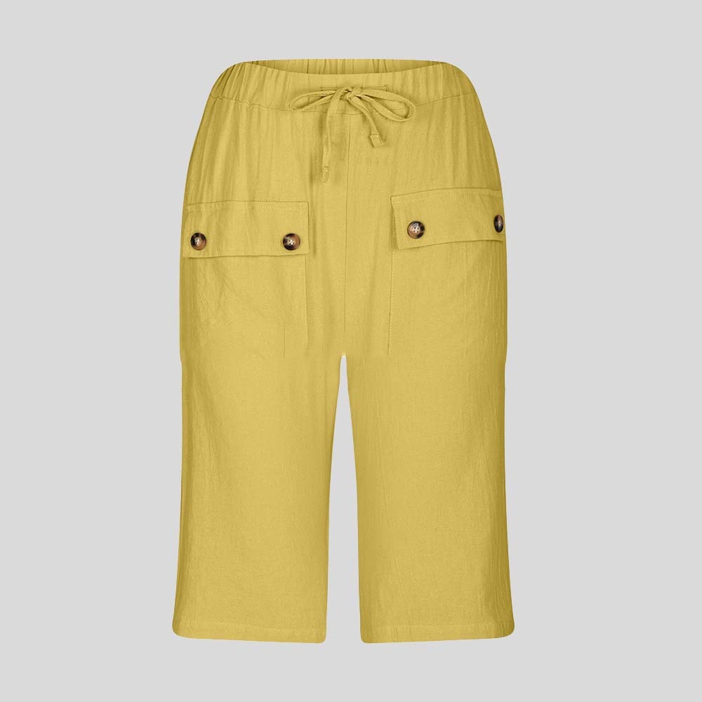 AHLSENTOP™ Lockere Sommerhose für Damen mit Kordelzug aus Baumwolle und Leinen