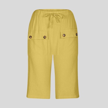 AHLSENTOP™ Lockere Sommerhose für Damen mit Kordelzug aus Baumwolle und Leinen